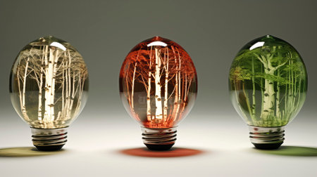 Green world in an energy saving bulb, World Environment Dayの素材