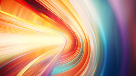 Abstract tunnel with colorful stripes in motion patternの素材