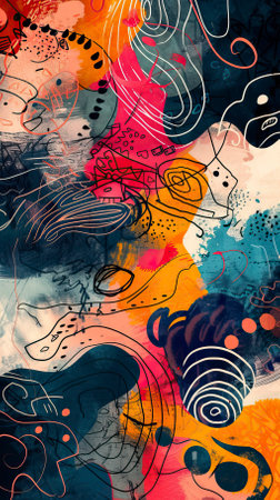 Abstract background with hand drawn texturesの素材