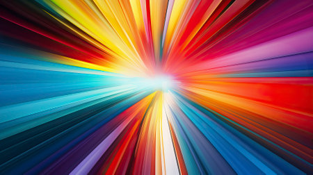 Abstract tunnel with colorful stripes in motion patternの素材