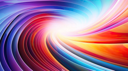 Abstract tunnel with colorful stripes in motion patternの素材