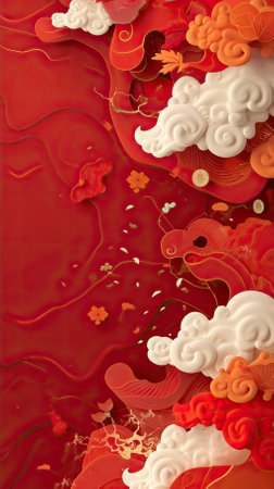 App background Illustration style red theme Chinese New yearの素材