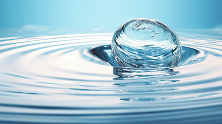 Clear_Water_drop_with_circular_wavesの素材