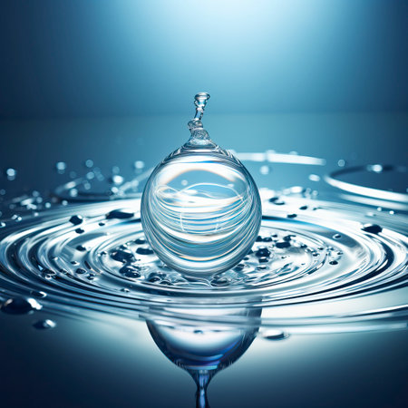 Clear_Water_drop_with_circular_wavesの素材