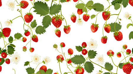 Cute_seamless_pattern_with_wild_strawberriesの素材