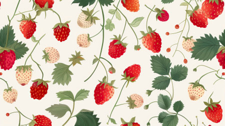 Cute_seamless_pattern_with_wild_strawberriesの素材