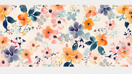 Gentle_bright_tiny_flowers_pattern_For_summer_printの素材