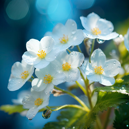 Spring_forest_white_flowers_primroses_on_a_beautiful_backgroundの素材