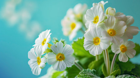 Spring_forest_white_flowers_primroses_on_a_beautiful_backgroundの素材