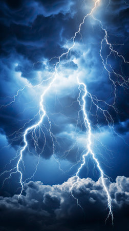 Storm_clouds_with_lightnings_isolated_on_White_Backgroundの素材