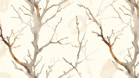 light_seamless_pattern_with_branches_hand_drawn_paintの素材