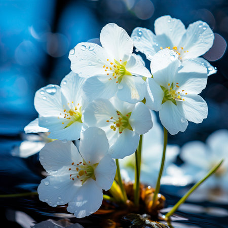 Spring_forest_white_flowers_primroses_on_a_beautiful_backgroundの素材
