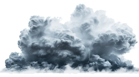 Storm_clouds_with_lightnings_isolated_on_White_Backgroundの素材
