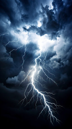 Storm_clouds_with_lightnings_isolated_on_White_Backgroundの素材