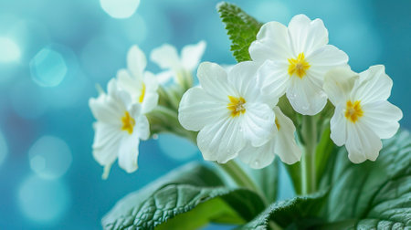 Spring_forest_white_flowers_primroses_on_a_beautiful_backgroundの素材