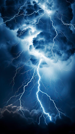 Storm_clouds_with_lightnings_isolated_on_White_Backgroundの素材