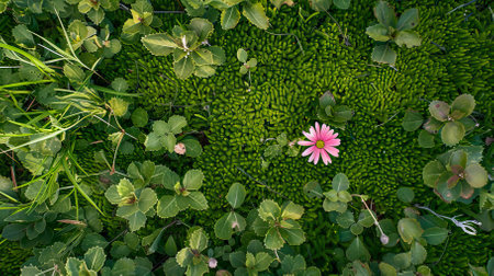 A bright picture with a pink flower blooming in the green  (18)-gigapixel-low res-scale-2 50x.jpegの素材