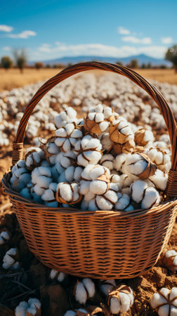 cotton in a field with a blue sky in the style of gentle (44)-gigapixel-low res-scale-2 50x.jpegの素材