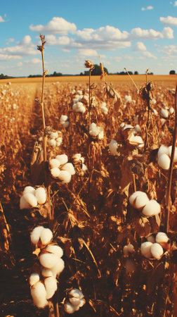 cotton in a field with a blue sky in the style of gentle (43)-gigapixel-low res-scale-2 50x.jpegの素材