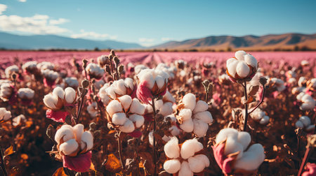 cotton in a field with a blue sky in the style of gentle (5)-gigapixel-low res-scale-2 50x.jpegの素材