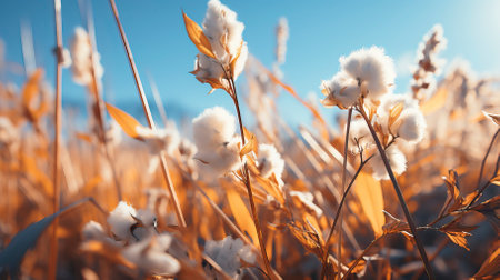 white cotton plant in a field with blue sky wallpaper (33)-gigapixel-low res-scale-2 50x.jpegの素材