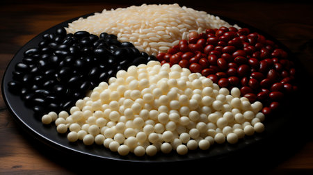 A plate of rice with vegetables. Food Illustrationの素材