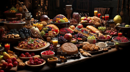 Photorealistic hyperrealistic hyper detailed image of food.  Food Illustrationの素材