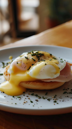 Eggs Benedict with a modern and sophisticated touch.  Food Imageの素材