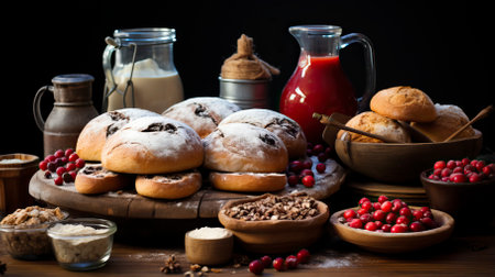 Photorealistic hyperrealistic hyper detailed image of food.  Food Illustrationの素材