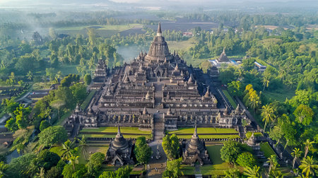 Ancient Style Tample complex from Birds eyes ,Hindu Tample, Prayer hallの素材