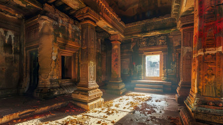 Inside of Angkor Wat, Siem Reap, Cambodia.の素材
