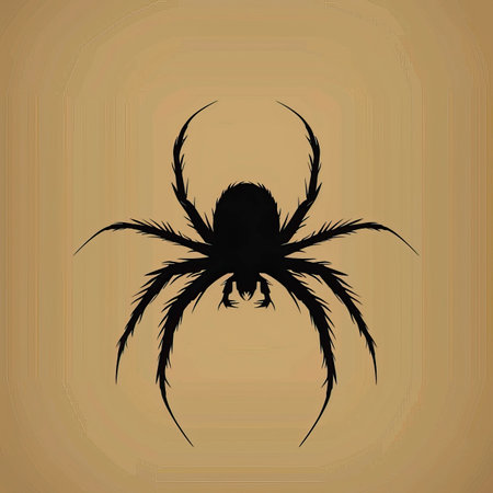 Spider silhouette on a brown background. Vector illustration. Eps 10.のイラスト素材