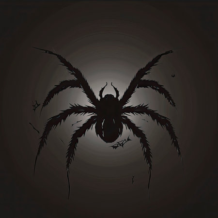 spider on a dark background, vector illustration, eps10のイラスト素材