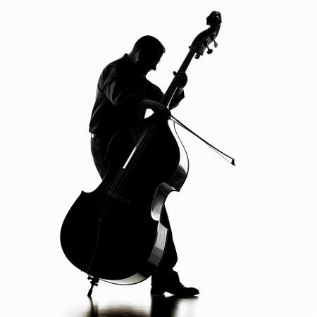one caucasian man playing cello in silhouette studio isolated on white background