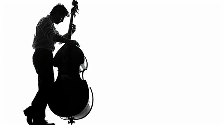 one caucasian woman playing cello in silhouette studio isolated on white backgroundのイラスト素材