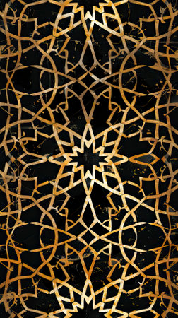 Oriental pattern on a black background. Ramadan Kareem.