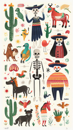Cinco de mayo. Set of mexican elements. Vector illustration.のイラスト素材