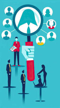 Searching for new employees. Human resources concept. Vector illustration.のイラスト素材