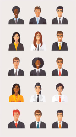 People avatars set. Businessman, businesswoman, businessman, businesswoman, office worker, teacher,...