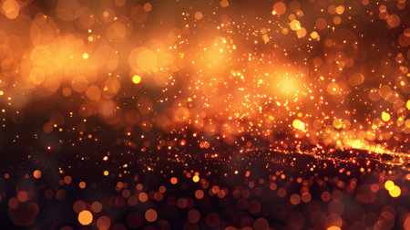 abstract golden bokeh background with black and orange defocused lights
