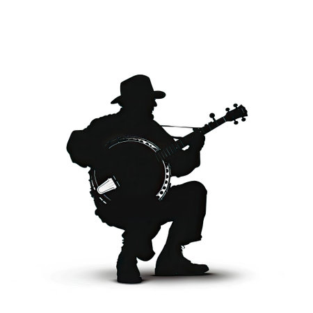 guitar player silhouette isolated on white background. 3d illustrationのイラスト素材