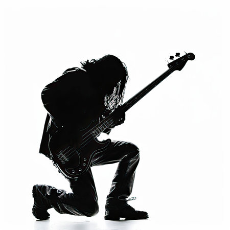 one caucasian man playing guitar silhouette in studio isolated on white background