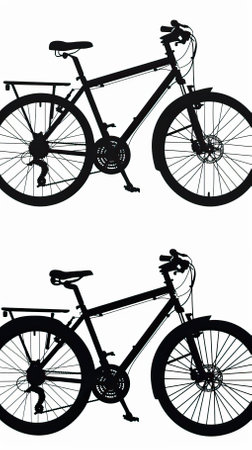 Bicycle silhouettes isolated on the white background. Vector illustration.