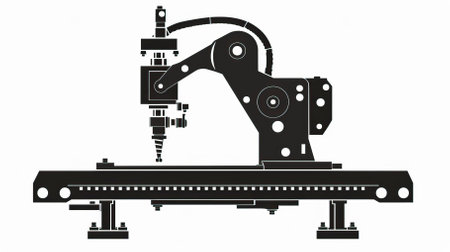 Industrial machine on white background. Isolated. Vector illustration.のイラスト素材