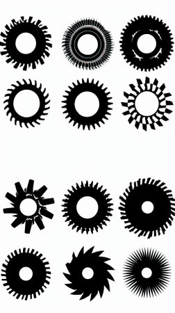 Set of black gears on a white background. Vector illustration for your design.のイラスト素材