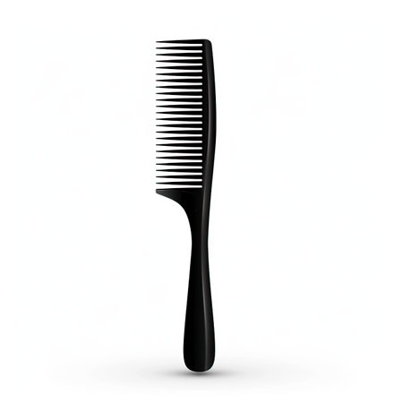 Black comb isolated on white background. 3D illustration. High resolution.のイラスト素材