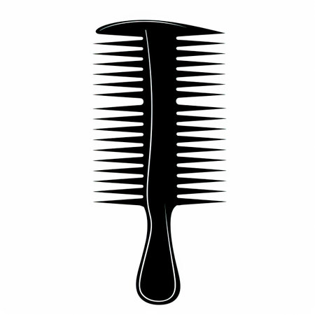 Black silhouette of a comb on a white background. Vector illustration.のイラスト素材