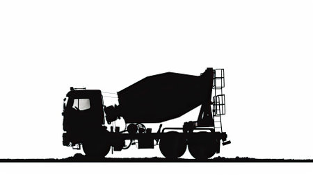 Concrete mixer truck isolated on white background. 3d rendering.のイラスト素材