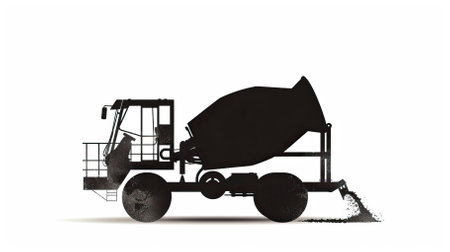 Concrete mixer on a white background. Construction equipment. 3d renderingのイラスト素材
