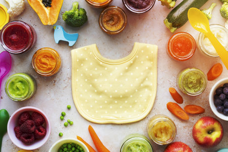 Cute baby bib backgroundの写真素材